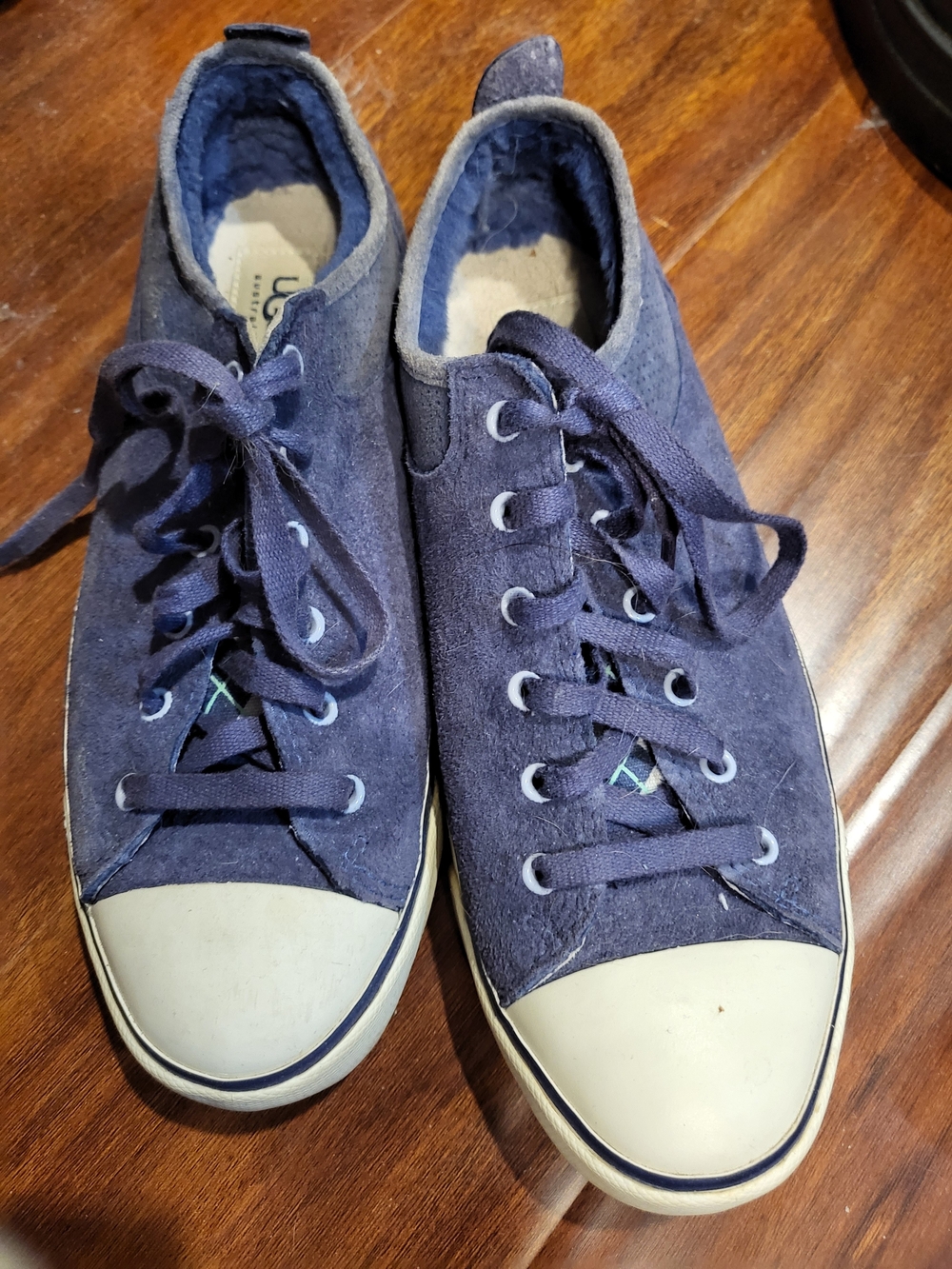 UGG Navy Suede Lace-Up Sneakers